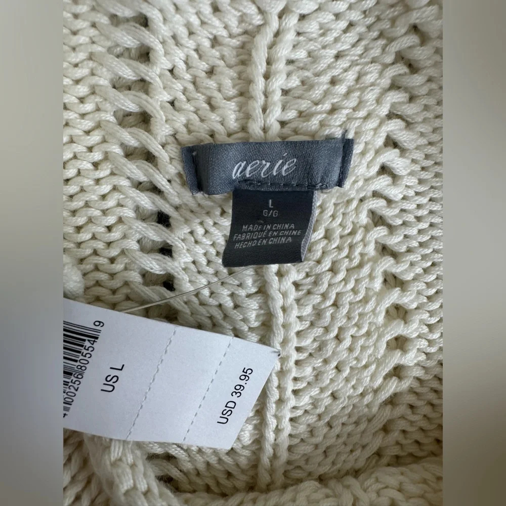 Aerie cream mock neck sweater vest size large NWT - Picture 5 of 6